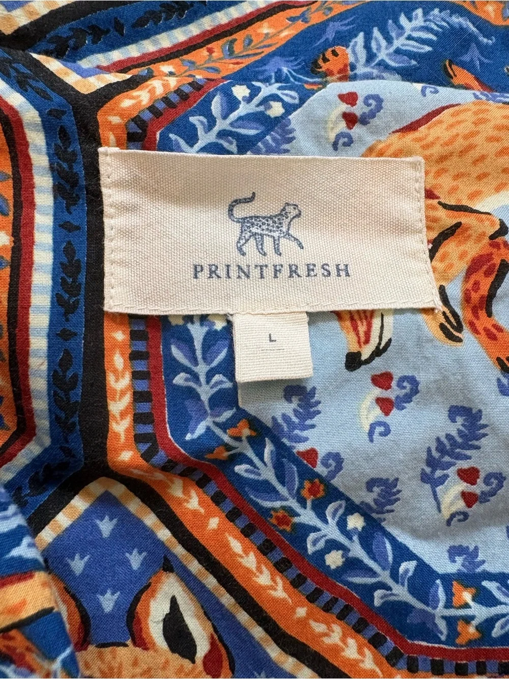 Printfresh Fox Print PJ Set - Blue & Orange - Picture 2 of 4